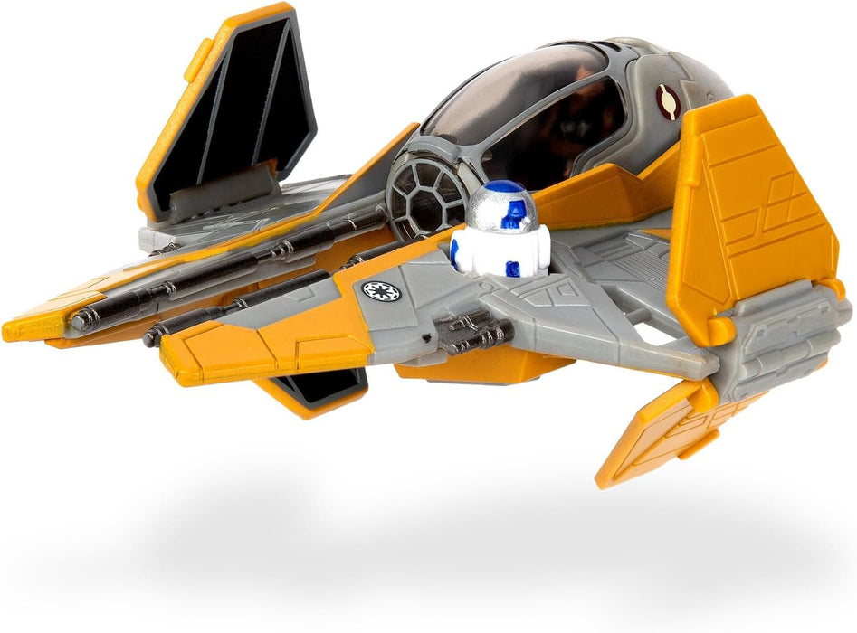Star Wars Micro Galaxy Squadron Anakin Skywalker's Jedi Interceptor Mystery Bundle - 3-Inch Light Armor Class and Scout Class Vehicles with Accessories