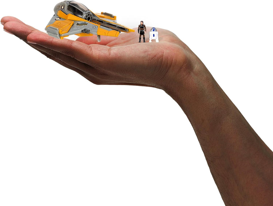 Star Wars Micro Galaxy Squadron Anakin Skywalker's Jedi Interceptor Mystery Bundle - 3-Inch Light Armor Class and Scout Class Vehicles with Accessories