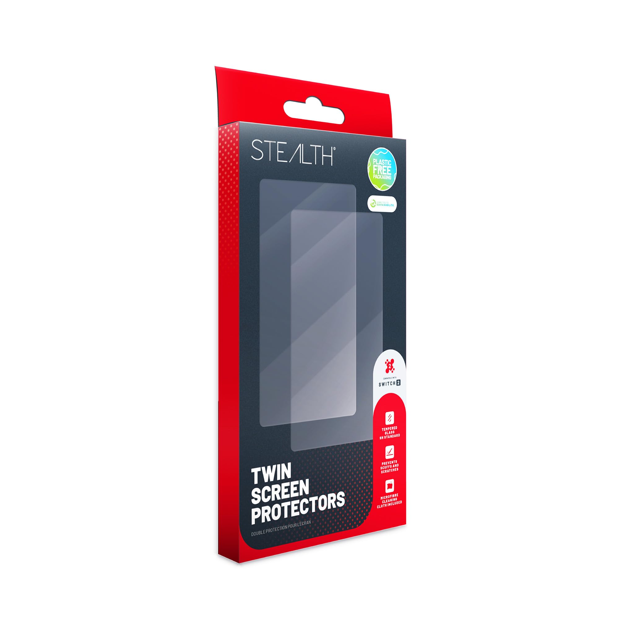 Stealth Screen Protector & Cleaning Cloth for Switch 2 - Twin Pack