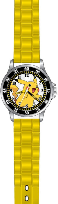 Accutime Montre analogique pour Enfant au Design Pokemon, Montre d'apprentissage de l'heure avec Aiguilles étiquetées, Bracelet en Acrylique léger réglable, Jaune
