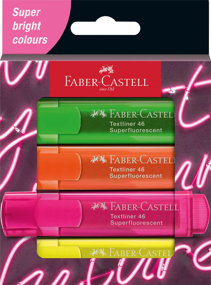 Faber-Castell - 254600 - Pack 4 Textliner 46 - Generación Z.
