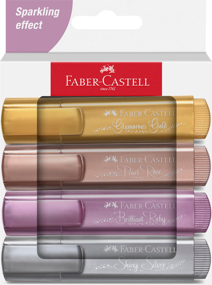Faber-Castell Highlighter Textliner 46 Metallic Wallet Of 4 - New Formula -