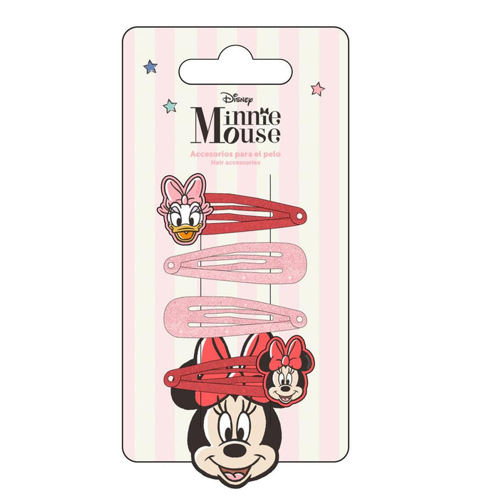 Minnie Mouse - Pink Hair Clips 4 Pieces