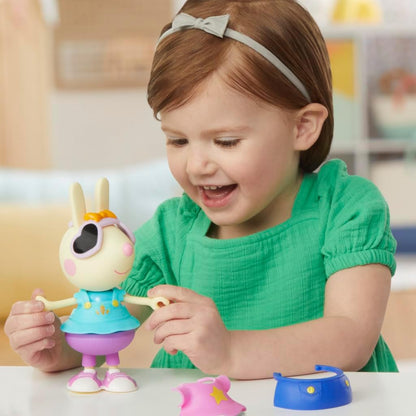 Peppa Pig Rebecca Rabbit Dress-Up Figure, 15 cm Doll with 6 Fashion Accessories, Mix and Match Outfits for Day and Night, Toys for Children Ages 3+, Creative Role Playing Present For Girls & Boys