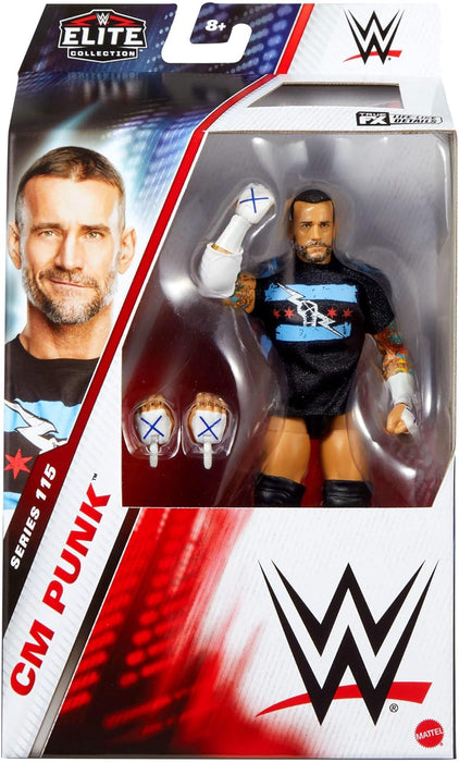 Mattel WWE Elite Action Figure & Accessories, Series #115 6-inch Collectible CM Punk with 25 Articulation Points & Swappable Hands