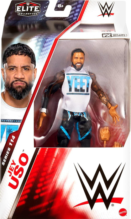 Mattel WWE Elite Action Figure & Accessories, Series #114 6-inch Collectible Jey Uso with 25 Articulation Points & Swappable Hands, JCH93