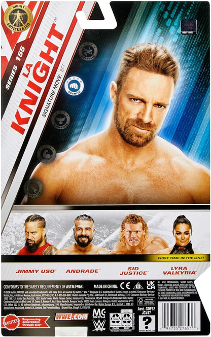 Mattel WWE LA Knight Action Figure, Main Event Series #155 6-inch Collectible with 10 Articulation Points & Life-Like Look, JCV47