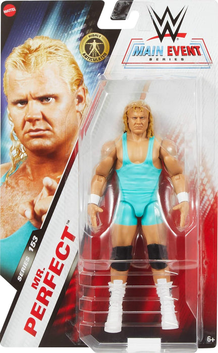 Mattel WWE Mr. Perfect Action Figure, Main Event Series #153 6-inch Collectible with 10 Articulation Points & Life-Like Look