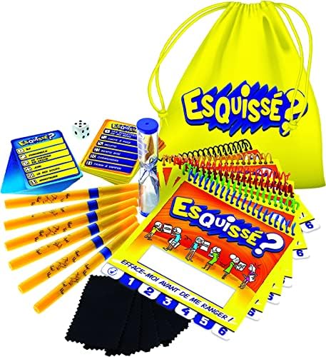 Schets 6 spelers – praktisch reisformaat – bordspel tekenen vanaf 8 jaar – laat je tekening raden aan je buurman – alles inbegrepen om te tekenen + draagtas – 4 tot 6 spelers – 20 minuten