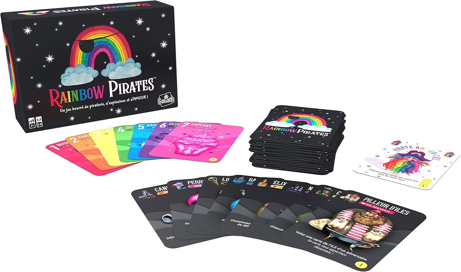 Goliath - Rainbow Pirates - Coloured Card Game - Pirates are Your Allies - Strategy and Action - Board Game - To Play with Family or Friends - Ages 7+
