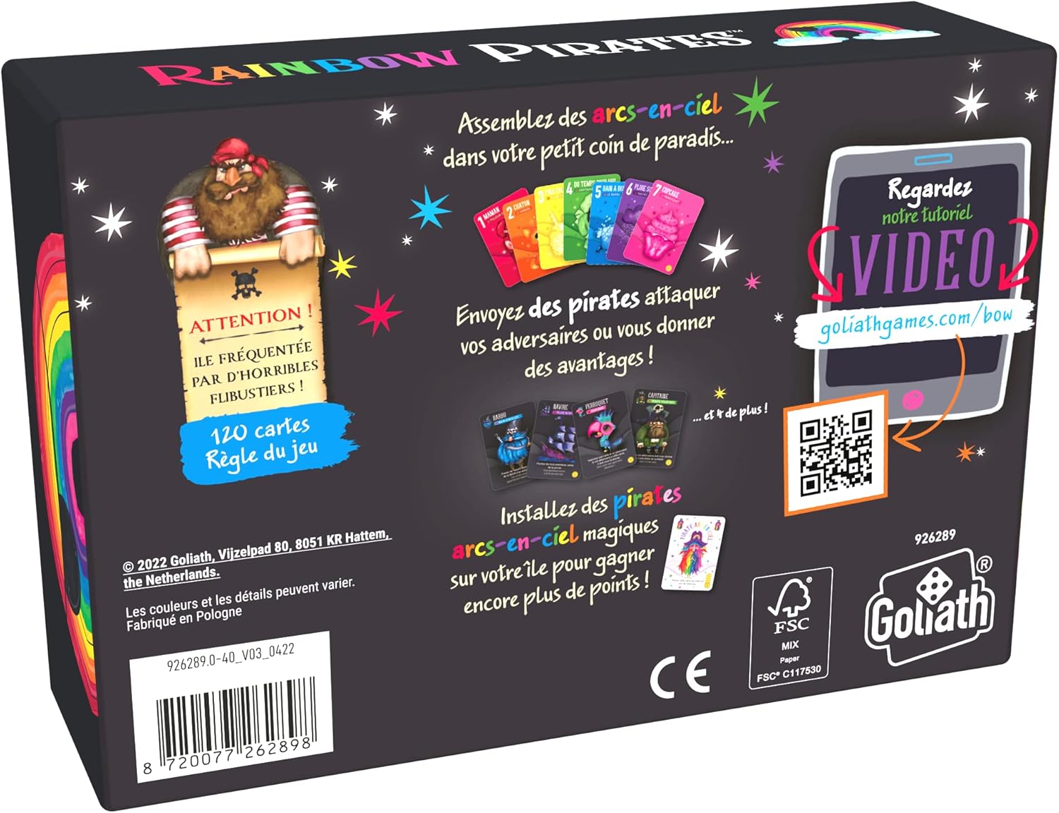Goliath - Rainbow Pirates - Coloured Card Game - Pirates are Your Allies - Strategy and Action - Board Game - To Play with Family or Friends - Ages 7+