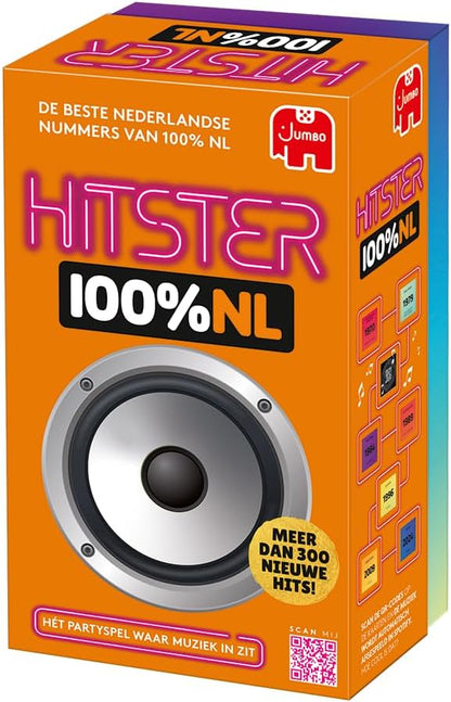 Hitster 100% NL, Muziekspel, Actiespel, Volwassenen bordspel, Spel met muziek, Kaartspel vanaf 16 jaar, 2-10 spelers, Nederlandse Hits, Party Game Nederlands, Nederlands (BNL