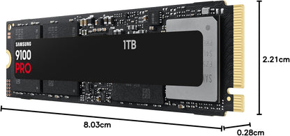 Samsung Memory MZ-VAP1T0BW 9100 PRO 1TB Internal SSD, PCIe 5.0 x4, NVMe 2.0, SSD Designed for Pros & Gamers, Compatible with PC & Laptops, 5 Year Limited Warranty (UK Version)