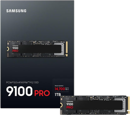 Samsung Memory MZ-VAP1T0BW 9100 PRO 1TB Internal SSD, PCIe 5.0 x4, NVMe 2.0, SSD Designed for Pros & Gamers, Compatible with PC & Laptops, 5 Year Limited Warranty (UK Version)