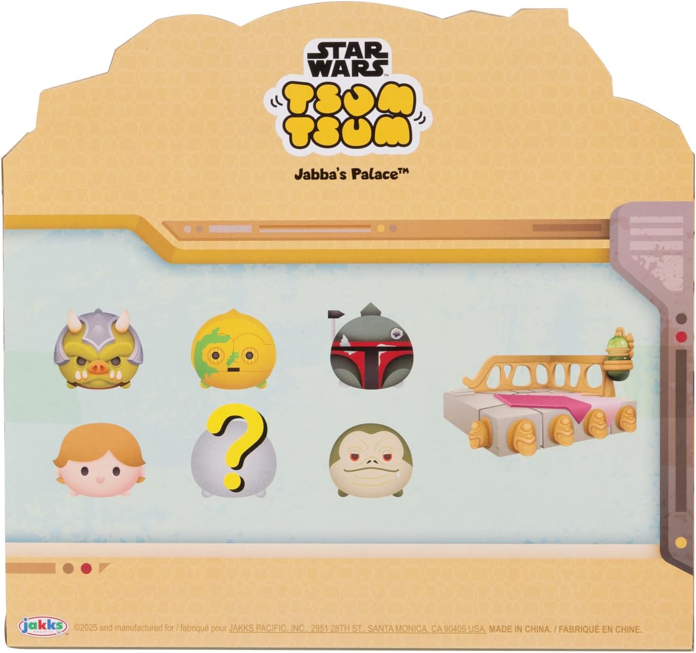 Disney Tsum Tsum Star Wars Jabba’s Palace Deluxe Theme Set, Figures Stand 7 cm Tall & Stackable, Includes Luke, Gamorrean Guard, Han Solo, C-3PO, & More, for Kids Ages 6+