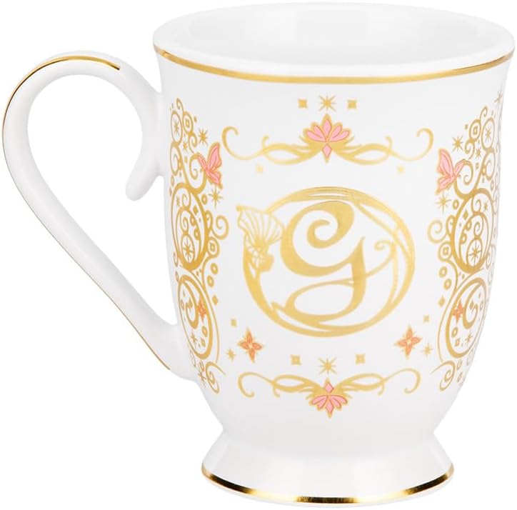 Wicked Movie Glinda Mug - Officially Licensed Gift Fans, Pink & Gold Ceramic Cup with G Monogram, Stylish Tea & Coffee Drinkware, 250ml (8.4fl oz) | Paladone