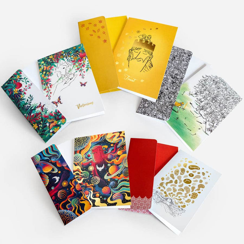 5 Different Greeting Cards & envelopes for all occasions - VICTORIOUS pack