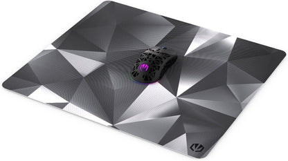 ENDORFY Crystal Black L Tapis de Souris 450x400 mm L, Guide de Souris Lisse, Bord imprimé, Base en Caoutchouc antidérapant, Design élégant