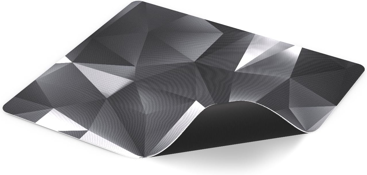 ENDORFY Crystal Black L Tapis de Souris 450x400 mm L, Guide de Souris Lisse, Bord imprimé, Base en Caoutchouc antidérapant, Design élégant