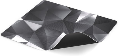 ENDORFY Crystal Black L Tapis de Souris 450x400 mm L, Guide de Souris Lisse, Bord imprimé, Base en Caoutchouc antidérapant, Design élégant