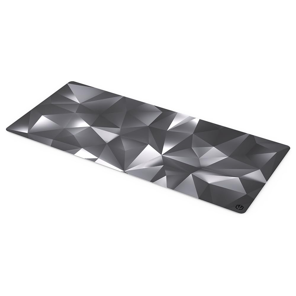 ENDORFY Crystal Black XL XXL Mouse Pad 900x400mm Smooth Mouse Guide Printed Edge Non-Slip Rubber Base Elegant Design