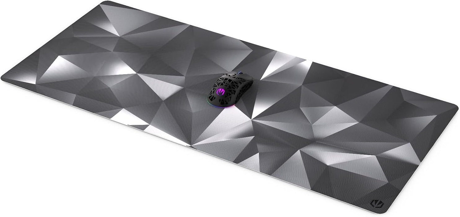 ENDORFY Crystal Black XL XXL Mouse Pad 900x400mm Smooth Mouse Guide Printed Edge Non-Slip Rubber Base Elegant Design