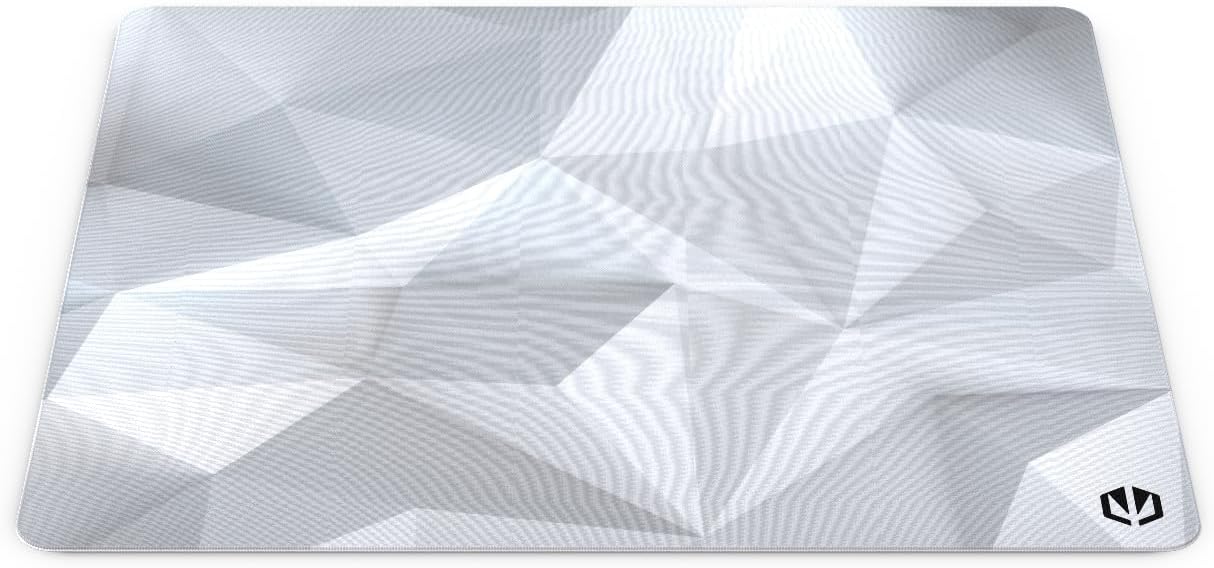 ENDORFY Alfombrilla para ratón Crystal Onyx White L, 450 x 400 mm L, guía para ratón Lisa, Borde Impreso, Base de Goma Antideslizante, diseño Elegante