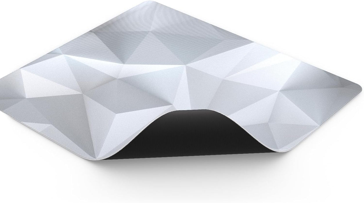 ENDORFY Alfombrilla para ratón Crystal Onyx White L, 450 x 400 mm L, guía para ratón Lisa, Borde Impreso, Base de Goma Antideslizante, diseño Elegante