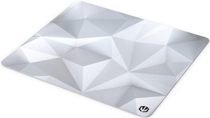 ENDORFY Alfombrilla para ratón Crystal Onyx White L, 450 x 400 mm L, guía para ratón Lisa, Borde Impreso, Base de Goma Antideslizante, diseño Elegante