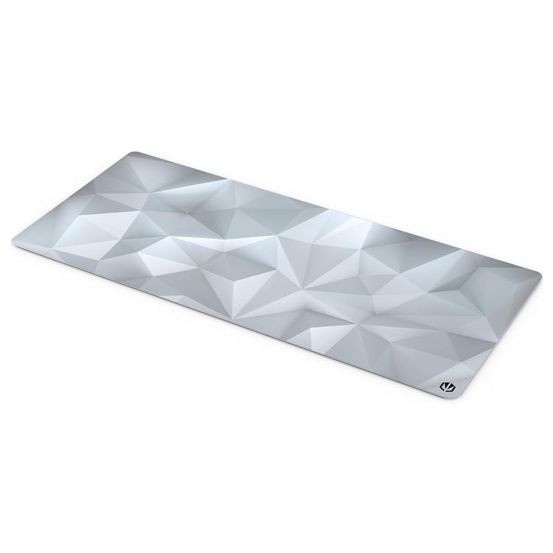 ENDORFY Crystal Onyx White XL, 900 x 400 mm XXL Mouse Mat, Smooth Mouse, Printed Hem, Non-Slip Rubber Base, Stylish Design