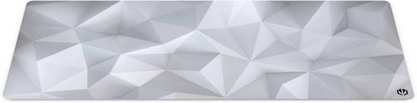 ENDORFY Crystal Onyx White XL, 900 x 400 mm XXL Mouse Mat, Smooth Mouse, Printed Hem, Non-Slip Rubber Base, Stylish Design