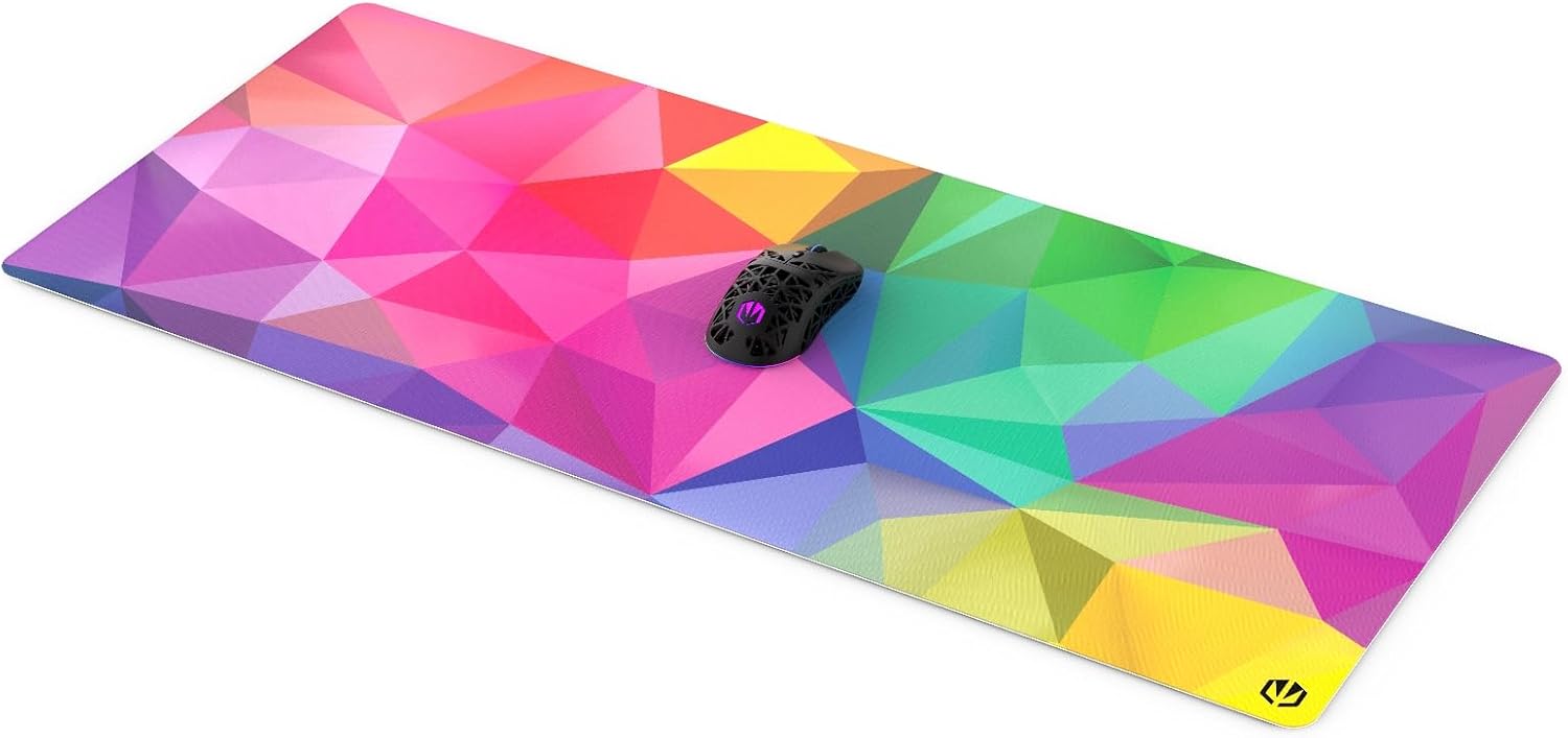 ENDORFY Crystal Spectrum XL XXL 900x400mm Mouse Pad, Smooth Mouse Guide, Printed Edge, Non-Slip Rubber Base, Elegant Design