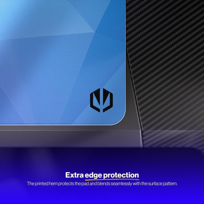 ENDORFY Crystal Blue XL, 900 x 400 mm XXL Mouse Mat, Smooth Mouse, Printed Hem, Non-Slip Rubber Base, Stylish Design