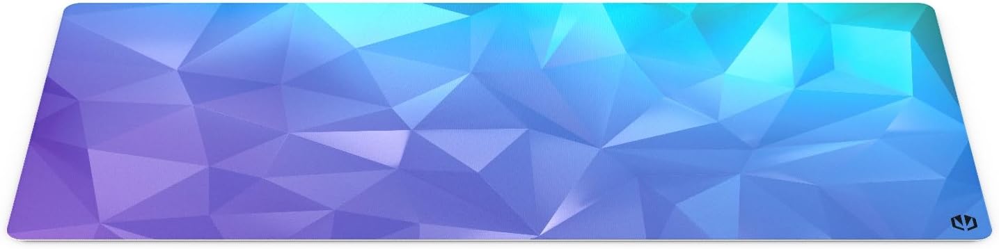 ENDORFY Crystal Blue XL, 900 x 400 mm XXL Mouse Mat, Smooth Mouse, Printed Hem, Non-Slip Rubber Base, Stylish Design