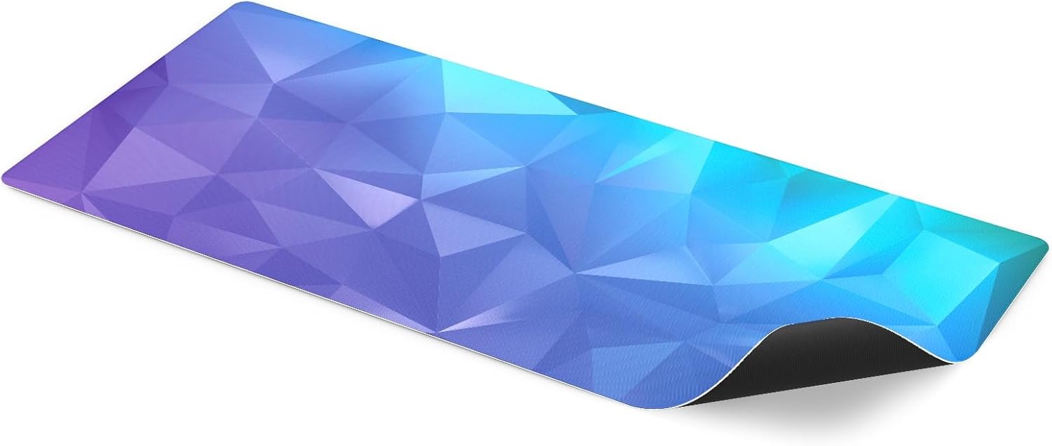 ENDORFY Crystal Blue XL, 900 x 400 mm XXL Mouse Mat, Smooth Mouse, Printed Hem, Non-Slip Rubber Base, Stylish Design