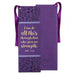 Christian Art Gifts Purple Faux Leather Bookmark | I Can Do All Things - Philippians 4:13 Bible Verse Inspirational Bookmark for Men and Women w/Satin Ribbon Tassel