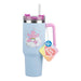 Paladone Care Bears 1.2L Blue Insulated Cup and Straw, Officially Licensed Tumbler Bottle with Handle for Water, Iced Tea, Coffee, Cute Pop Culture Collectible for Fans
