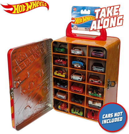 Hot Wheels 1:64 Scale Cars Metal Car Carry Case I 18 Toy Storage & Organiser Gift for Collectors Kids Ages 3 Years Old Up 3D HW Race lid Design (Cars not Included)