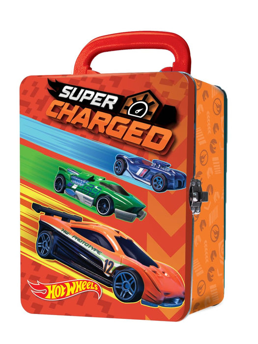 Hot Wheels 1:64 Scale Cars Metal Car Carry Case I 18 Toy Storage & Organiser Gift for Collectors Kids Ages 3 Years Old Up 3D HW Race lid Design (Cars not Included