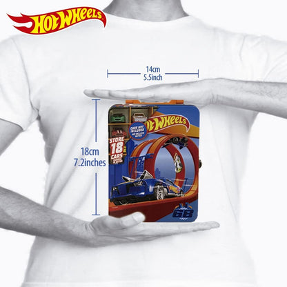 Hot Wheels 1:64 Scale cars Metal Car Carry Case I 18 Toy Storage & Organiser Gift for Collectors Kids Ages 3 Years Old Up 3D HW Race lid design (Cars not included)