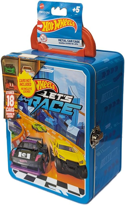 Hot Wheels 1:64 Scale cars Metal Car Carry Case I 18 Toy Storage & Organiser Gift for Collectors Kids Ages 3 Years Old Up 3D HW Race lid design (Cars not included)