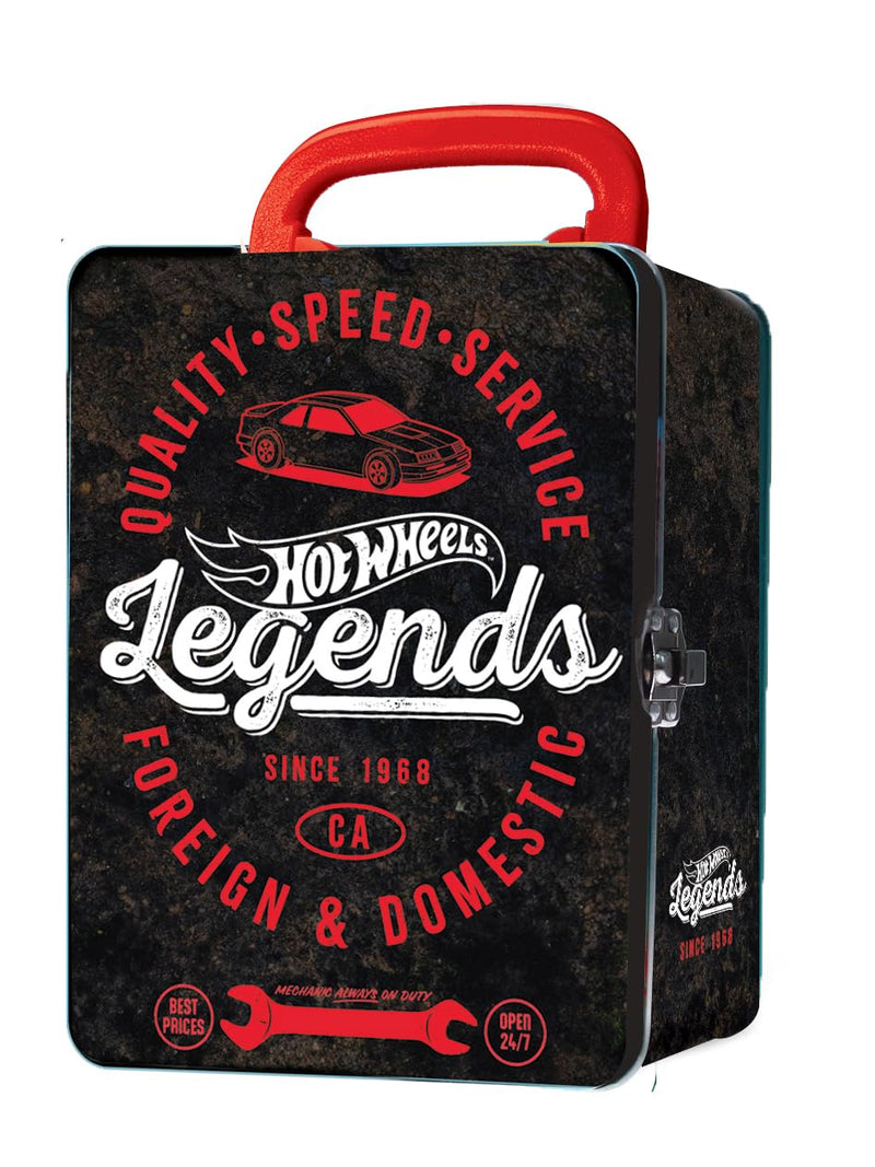 Hot Wheels Vintage 1:64 Scale cars Metal Car Carry Case I 18 Toy Storage & Organiser Gift for Collectors Kids Ages 3 Years Old Up 3D HW Race lid design (Cars not included)