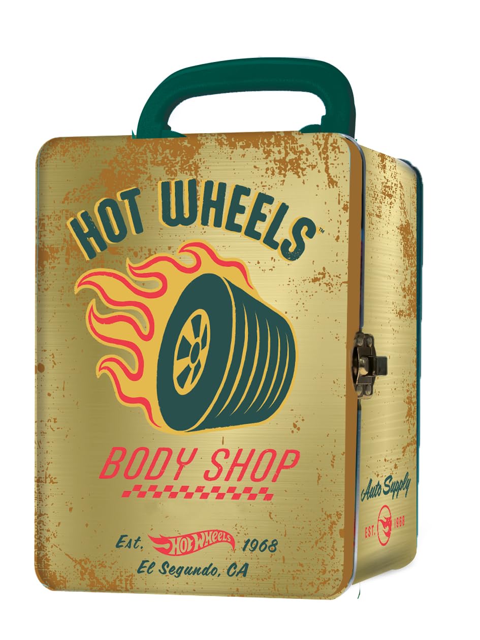 Hot Wheels Vintage 1:64 Scale cars Metal Car Carry Case I 18 Toy Storage & Organiser Gift for Collectors Kids Ages 3 Years Old Up 3D HW Race lid design (Cars not included)