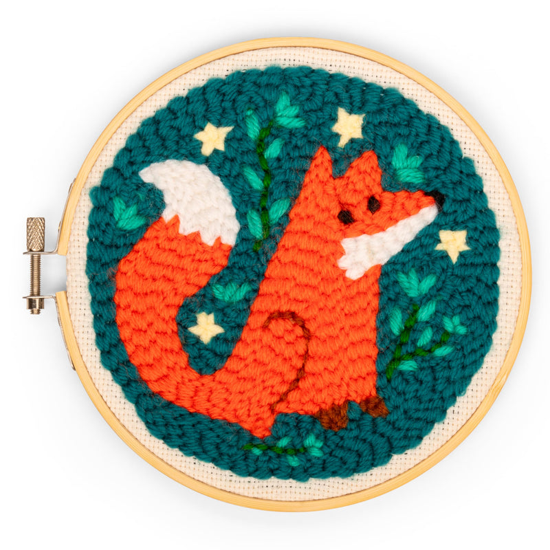 Kikkerland Punch Needle - Fox - Includes Everything Needed