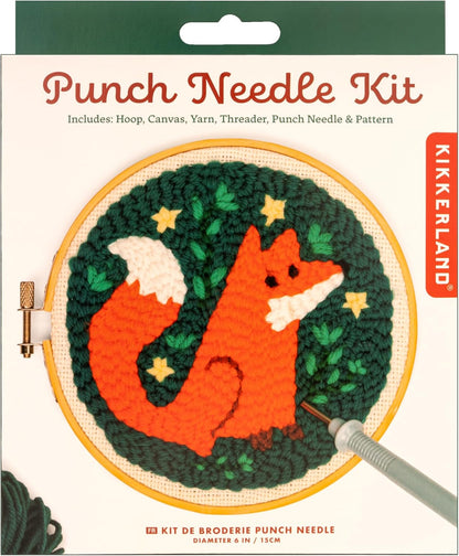 Kikkerland Punch Needle - Fox - Includes Everything Needed