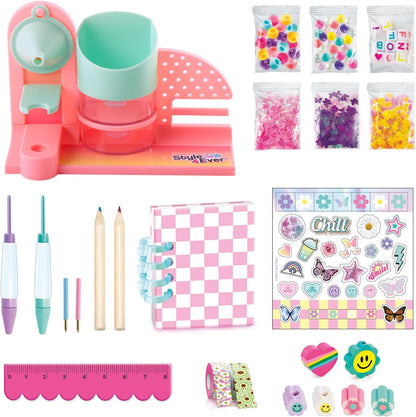 Canal Toys Mini-papierfabriek met 40+ accessoires – creatieve machine voor pennen, potloden en notitieboeken – complete set met stickers en decoraties, roze
