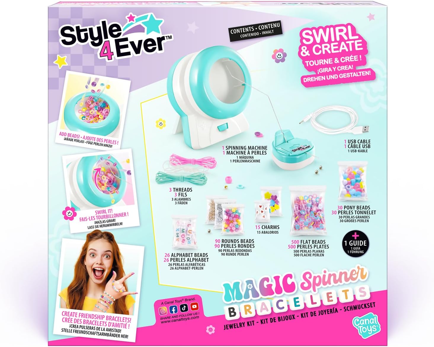Canal Toys - Style 4 Ever - Bracciali dell'amicizia - Boho Spinner Bracelets - OFG332