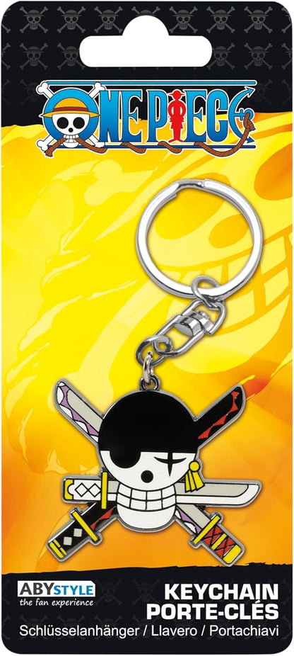 ABYSTYLE - One Piece - Zoro sleutelhanger, Zwart, Dimensions : diamètre environ 4,8 cm