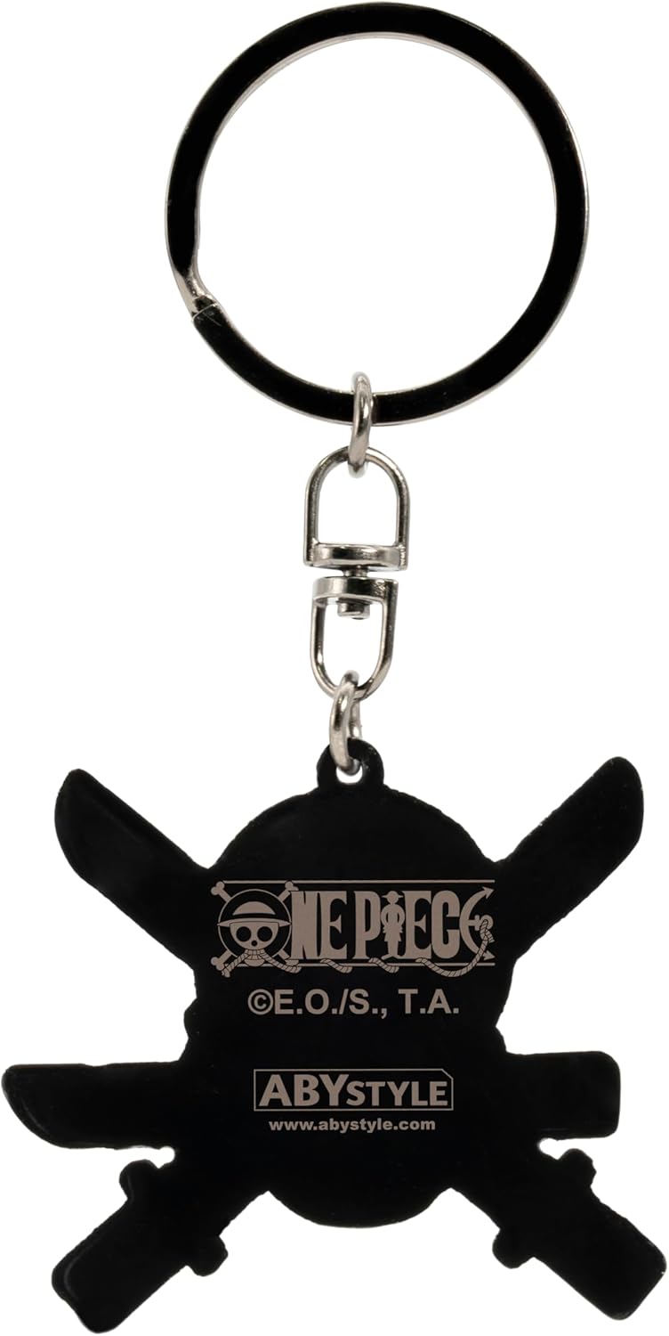 ABYSTYLE - One Piece - Zoro sleutelhanger, Zwart, Dimensions : diamètre environ 4,8 cm