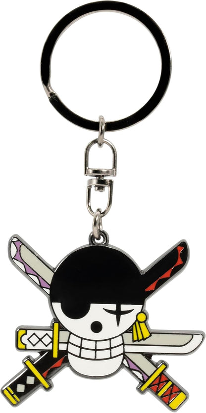 ABYSTYLE - One Piece - Zoro sleutelhanger, Zwart, Dimensions : diamètre environ 4,8 cm